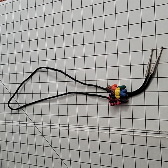 Vintage Handmade Bolo Tie - "Clay Designs" Southwestern Theme - Picture 3 of 9